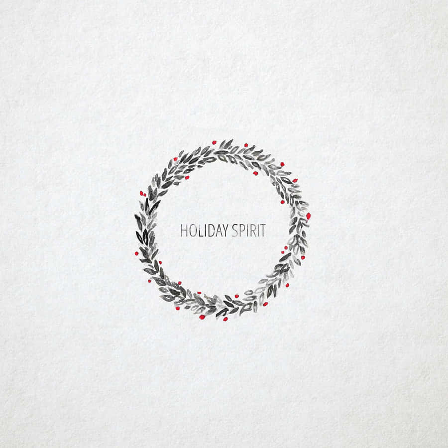 Simple Christmas Wreath With Holiday Spirit Ipad Wallpaper