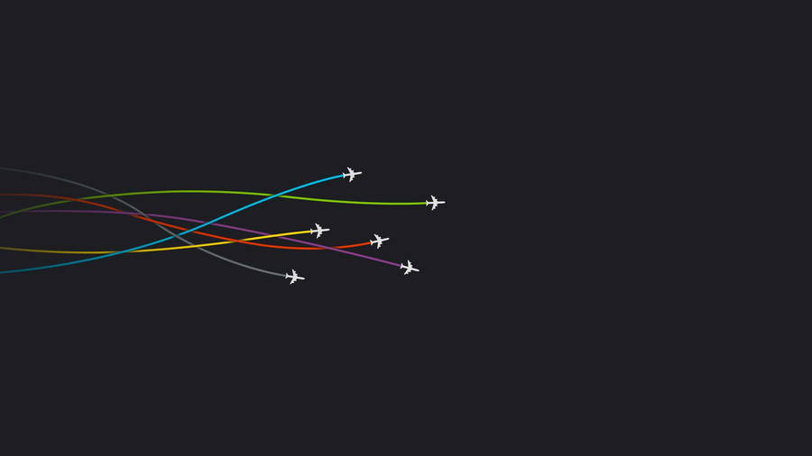 Simple Clean Colorful Trailing Airplanes Wallpaper