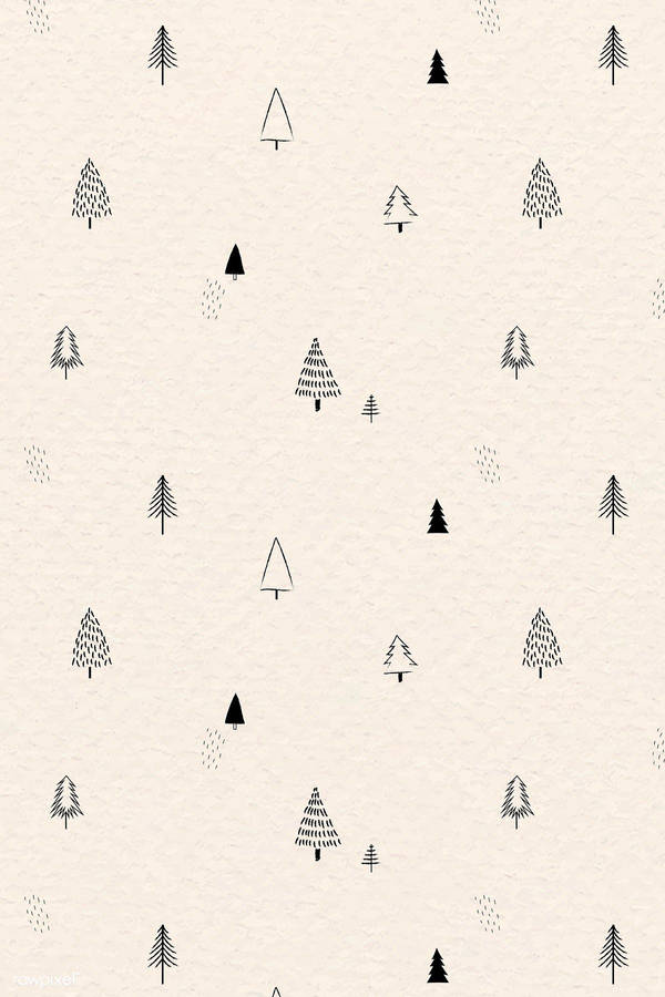 Simple Cute Christmas Iphone Cream Background Wallpaper