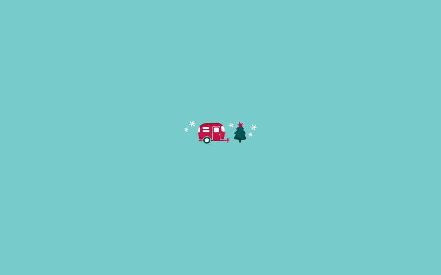 Simple Cute Christmas Iphone Trailer Tree Wallpaper