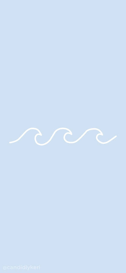 Simple Wave Light Blue Aesthetic Iphone Wallpaper