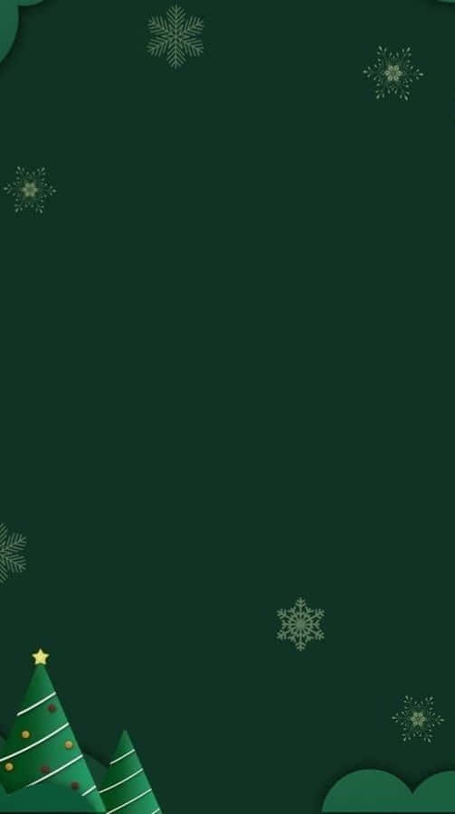 Simplistic Dark Green Christmas Design Wallpaper