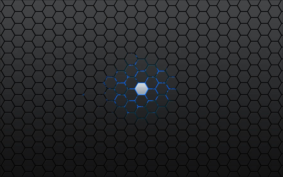 Single White Hexagon With Blue Light Wallpaper