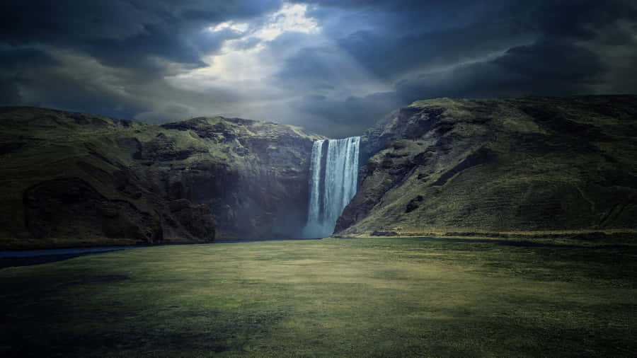 Skógafoss Waterfall 4k Ultra Hd Landscape Wallpaper