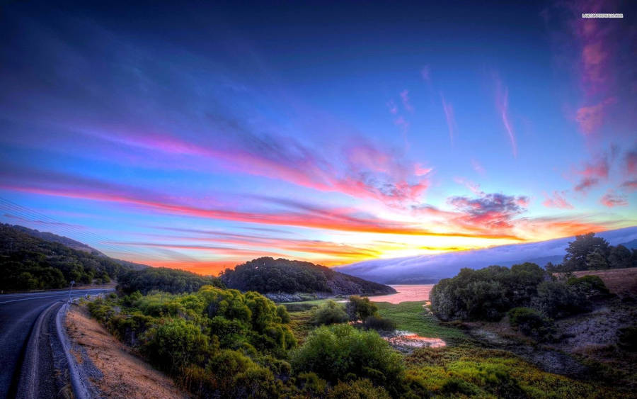 Sky Hd With Colorful Sunset Wallpaper