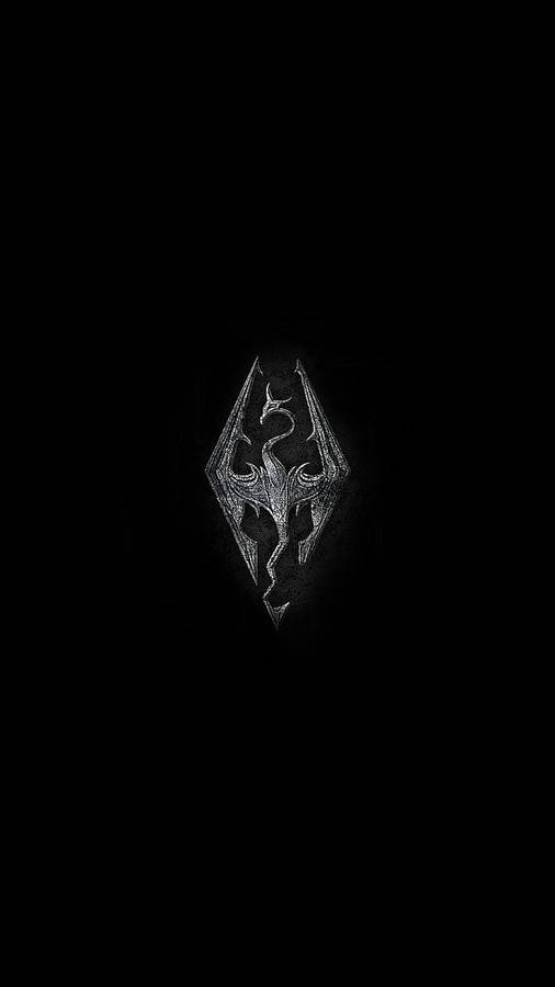 Skyrim 4k Logo Against Black Wallpaper