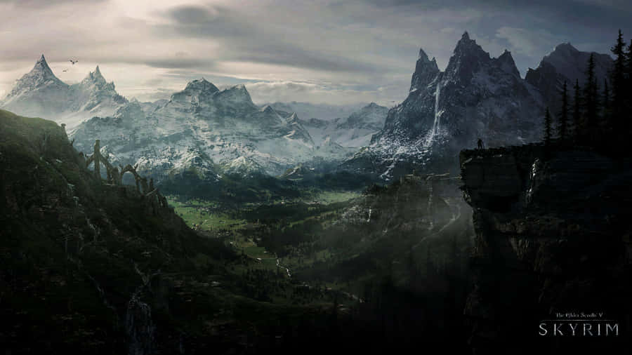 Skyrim Mountainlands Landscape Wallpaper
