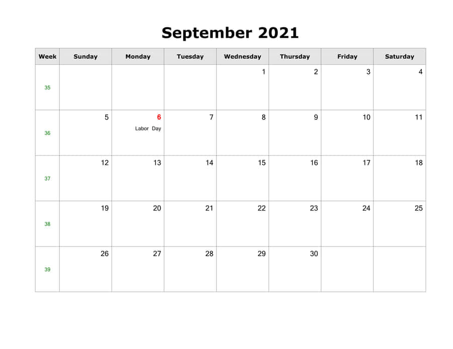 Sleek And Simple - September 2021 Calendar Wallpaper