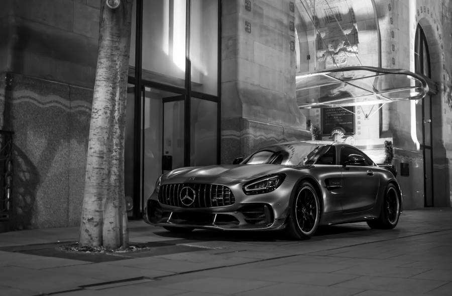 Sleek Black And White Amg Gt R Wallpaper