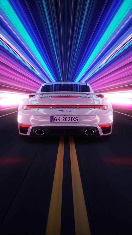 Sleek White Car Speed Iphone Wallpaper