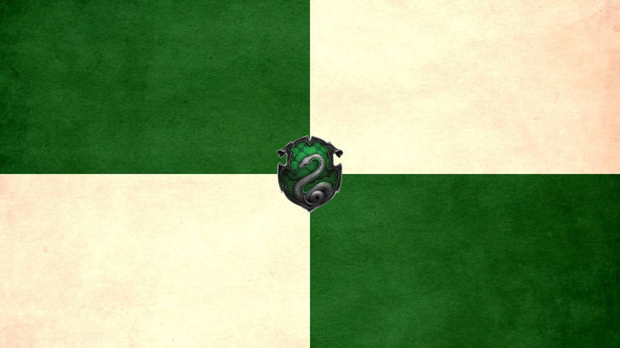 Slytherin Crest On Checkers Wallpaper