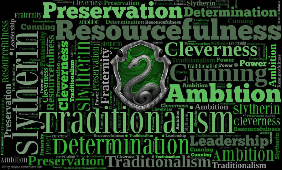 Slytherin Traits Crest Art Wallpaper