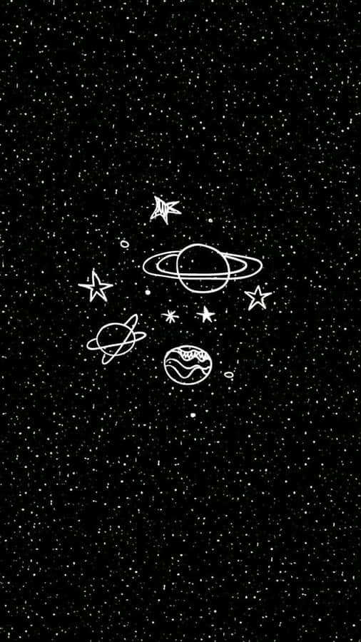 Small Black Galaxy Sparkle Aesthetic Wallpaper