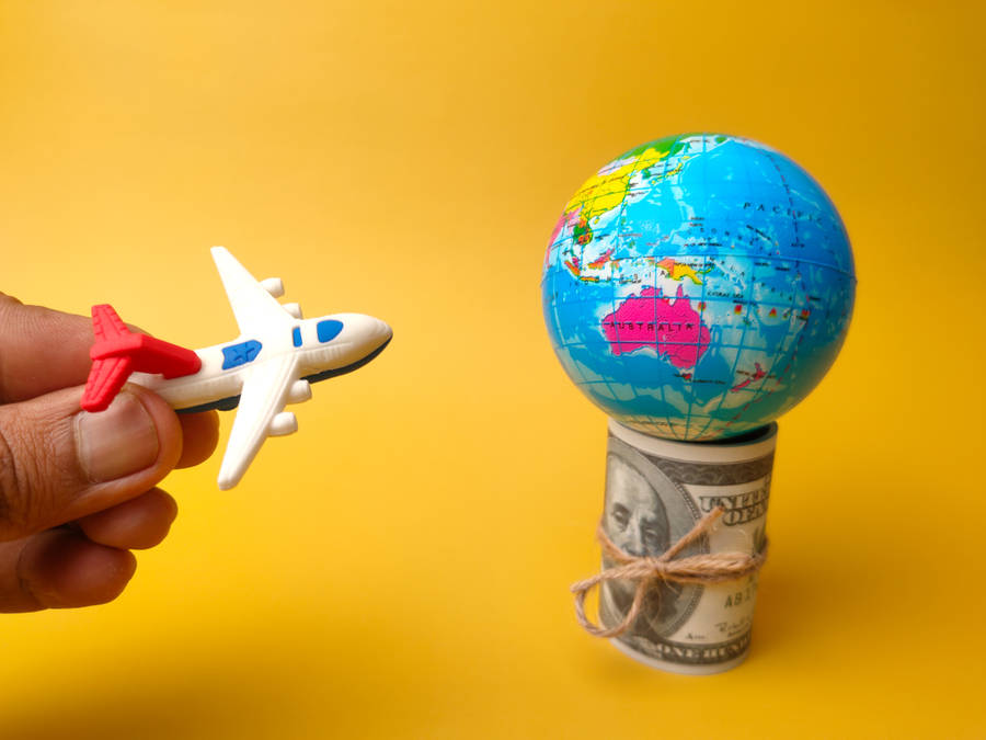 Small Plane And Globe Wallpaper