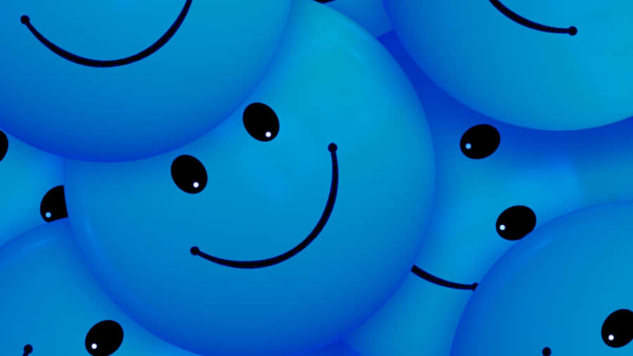Smile Emoji Blue Pebbles Wallpaper