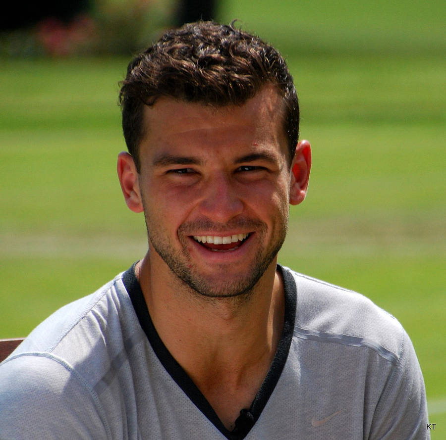 Smiling Grigor Dimitrov Portrait Wallpaper