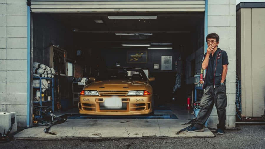 Smokey Nagata And Gold Car Wallpaper