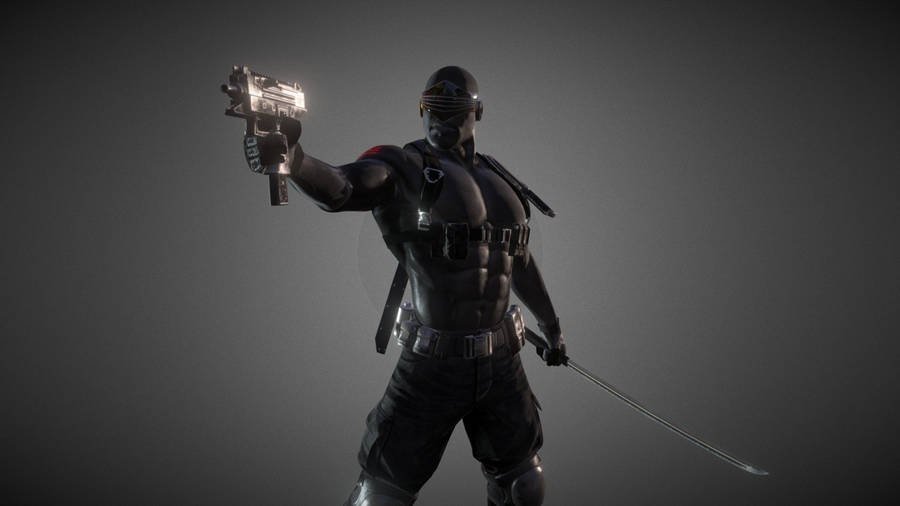 Snake Eyes Unmasked In Battle Stance Wallpaper