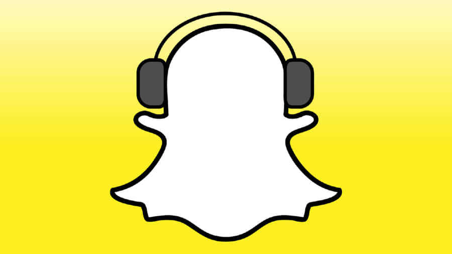 Snapchat Logo With Headphones Wallpaper