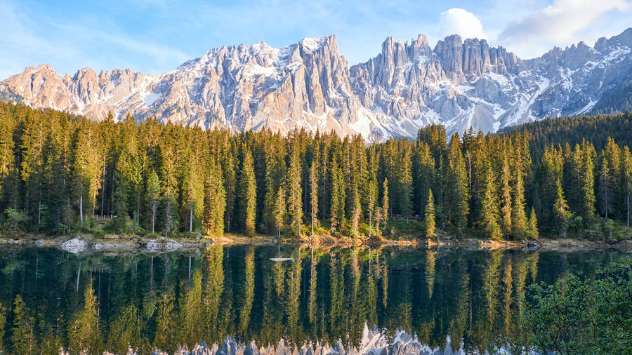 Snow-capped Mountain Early Winter Aesthetic Wallpaper