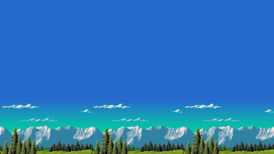 Snow Mountain 8 Bit Wallpaper