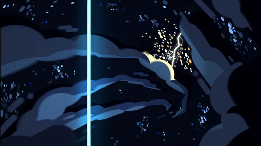 Soaring Through Cartoon Space Wallpaper