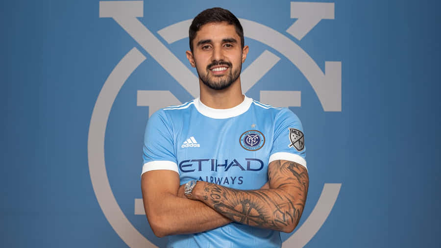 Soccer Player Thiago Martins N Y C F C Jersey Wallpaper