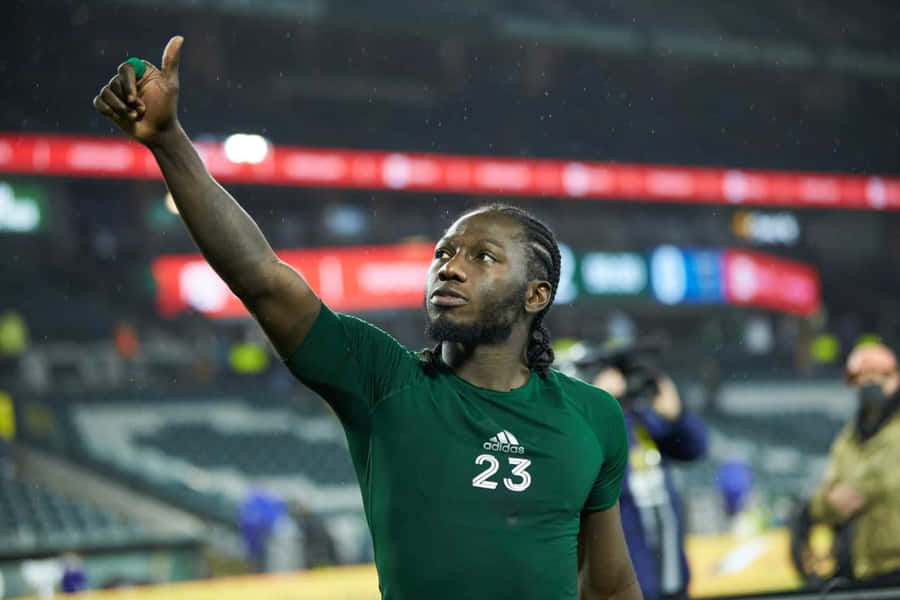 Soccer_ Player_ Thumbs_ Up_ Celebration Wallpaper