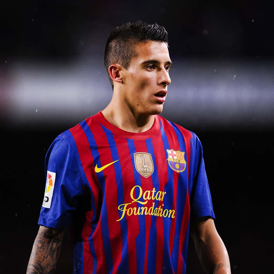 Soccer Playerin F C Barcelona Kit Wallpaper