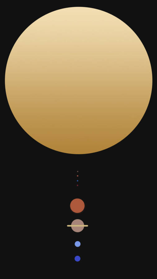 Solar System Minimalist Smart Phone Wallpaper