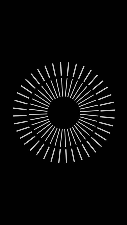 Solid Black 4k White Bars In Circle Wallpaper