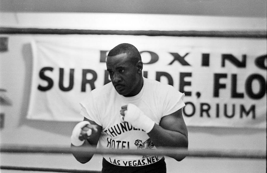 Sonny Liston Wearing Hand Wraps Wallpaper