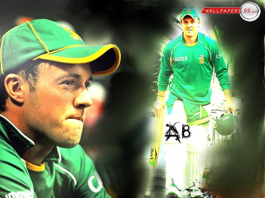 South Africa's Cricket Luminary: Ab De Villiers In Action Wallpaper