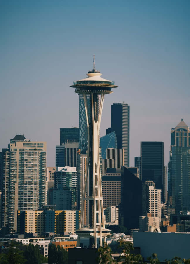 Space Needle Observation Deck In Cool Seattle Wallpaper