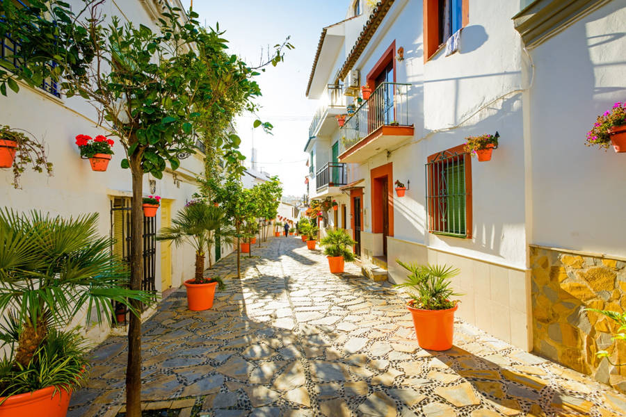 Spain Estepona Town Street Wallpaper