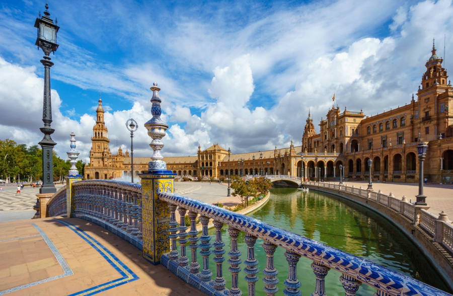 Spain Seville Plaza De Espana Wallpaper