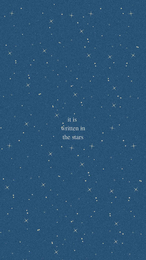 Sparkling Stars On Blue Aesthetic Quote Iphone Wallpaper