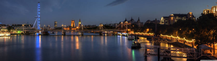 Spectacular London Skyline At Night Wallpaper