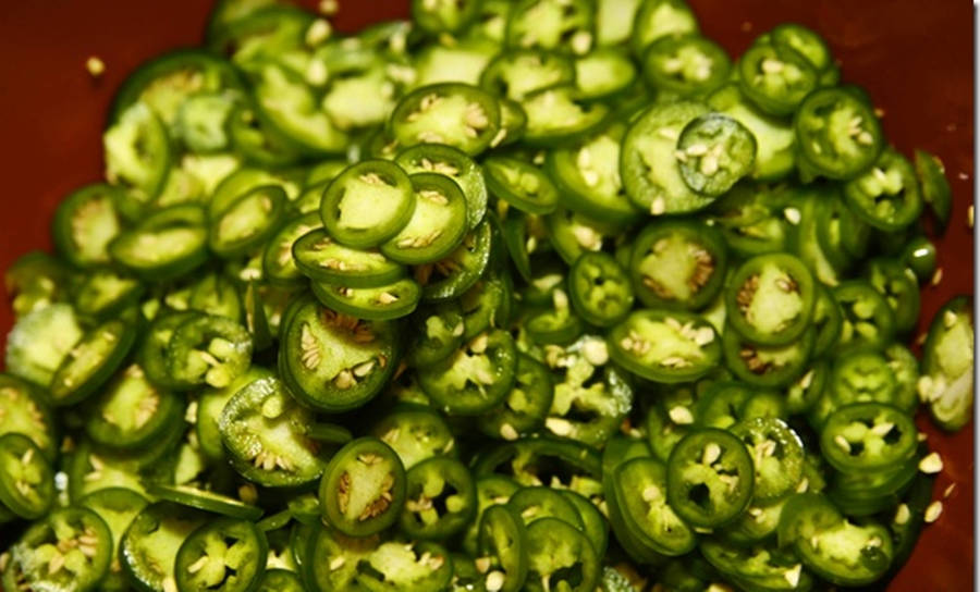 Spicy Sliced Jalapeno Chili Pepper Wallpaper