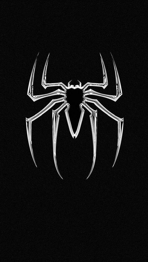 Spider Man White Logo Black Phone Wallpaper