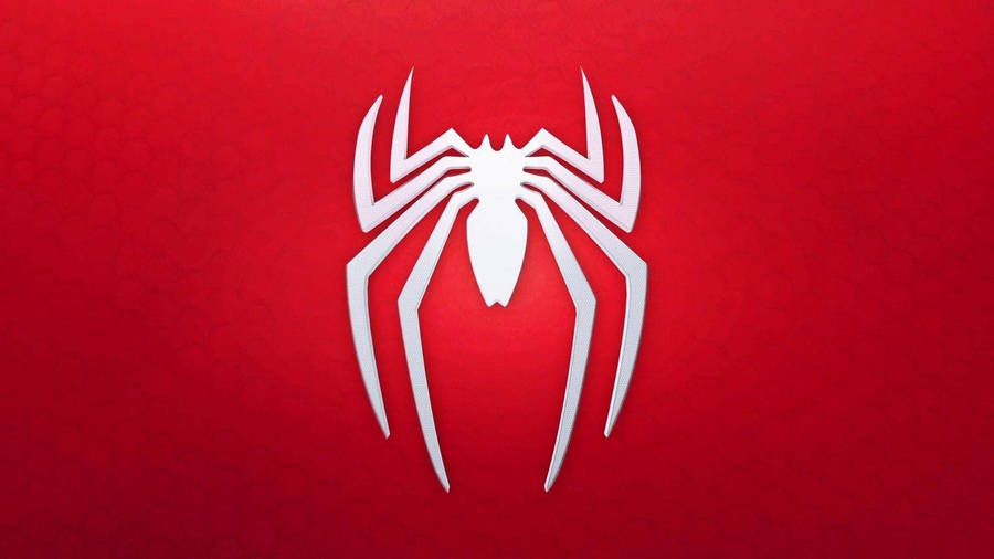 Spider Man White Logo Red Desktop Wallpaper