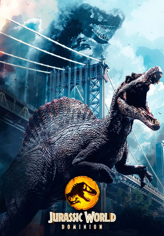 Spinosaurus Walking Along A River, Surrounded By Lush Greenery Wallpaper