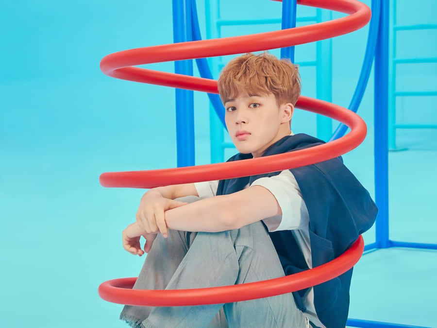 Spiral Encased Personin Blue Room Wallpaper