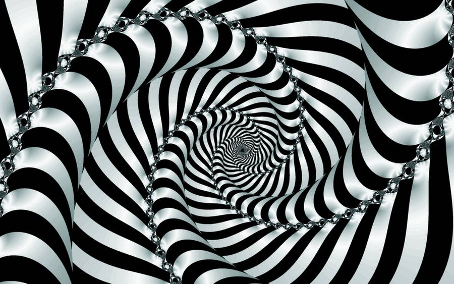 Spiral Op-art Black And White Wallpaper