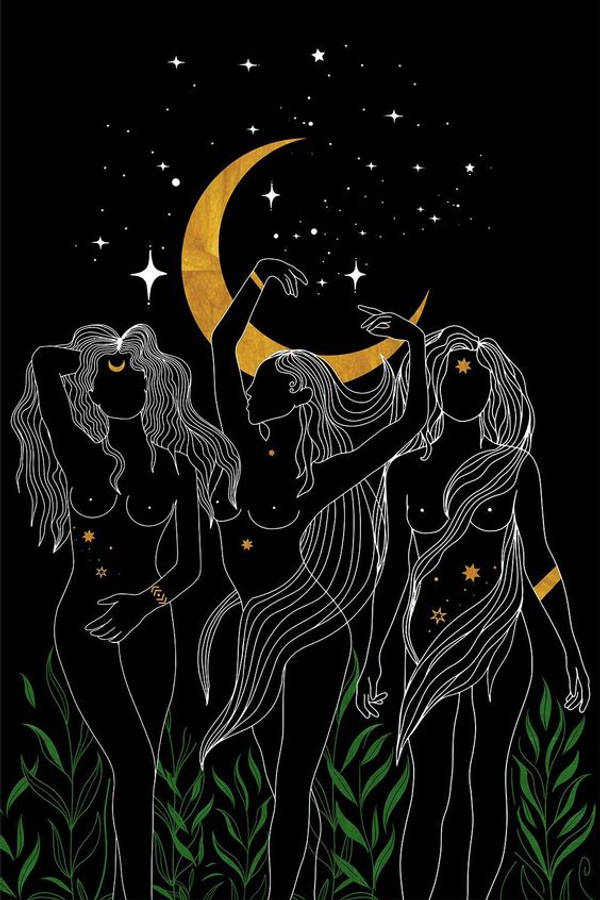 Spiritual Goddess In Black Wallpaper