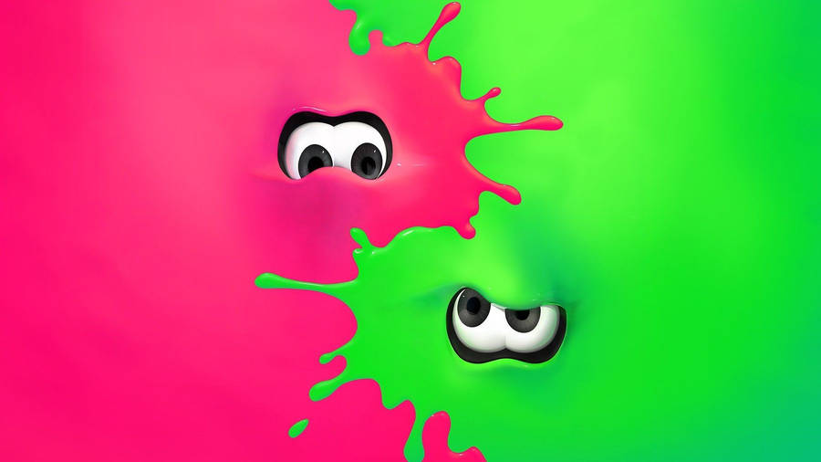 Splatoon 2 Pink-green Squid Inkling Wallpaper