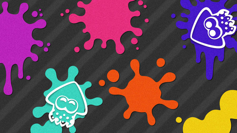 Splatoon Squid Splats Background Wallpaper