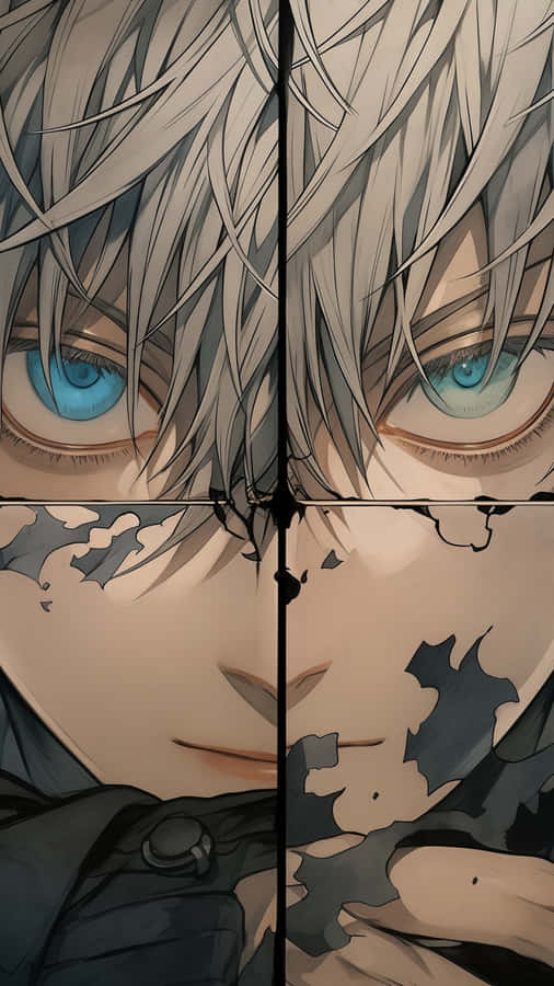 Split Visage Anime Artwork Wallpaper