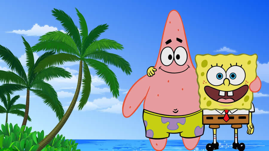 Spongebob Desktop Hugging Wallpaper