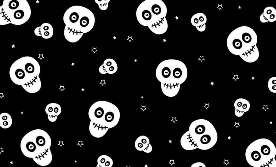 Spooky Halloween Skeleton In A Graveyard Wallpaper